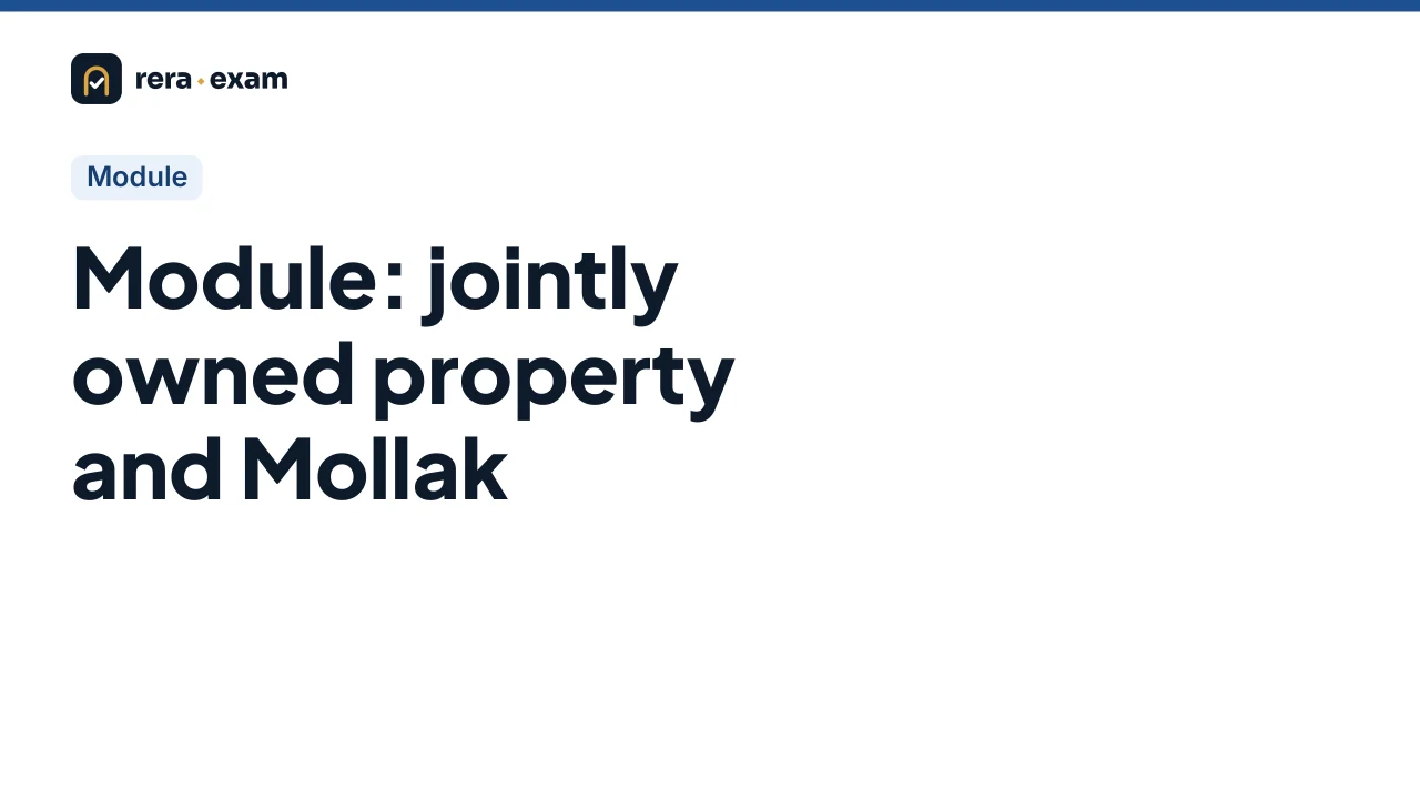 Course image Module: jointly owned property and Mollak