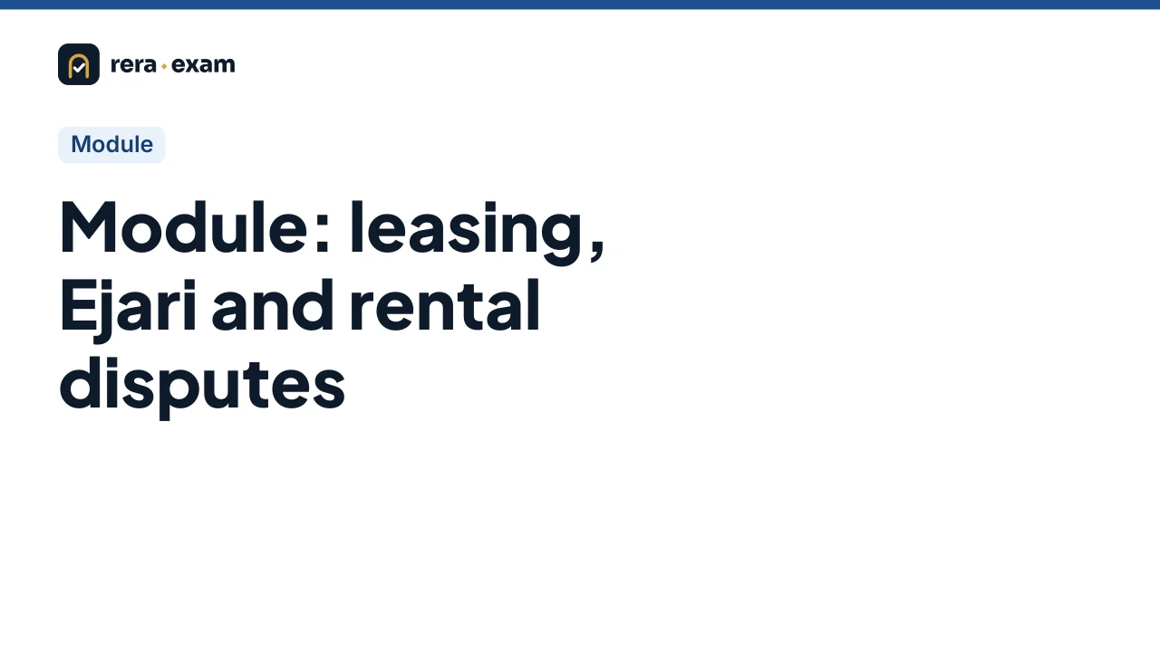 Course image Module: leasing, Ejari and rental disputes